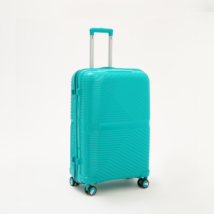Чемодан большой 100 л (L), отдел на молнии, кодовый замок, 4 колеса, цвет бирюзовый Чемодан большой 100 л (L), отдел на молнии, кодовый замок, 4 колеса, цвет бирюзовый