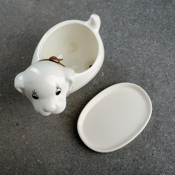 Горшок Горшок "Щенок" белый, 13х7х10см