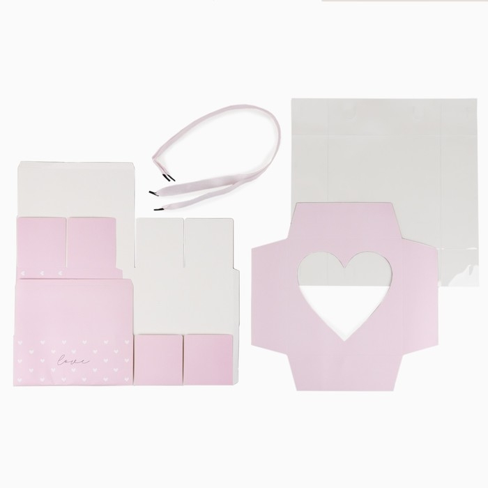 Коробка для цветов с формовым вкладышем и PVC крышкой «Love», 23.5 х 23.5 х 15 см Коробка для цветов с формовым вкладышем и PVC крышкой «Love», 23.5 х 23.5 х 15 см