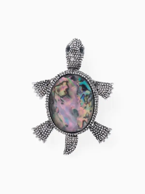 Брошь &laquo;Галиотис&raquo;, черепашка, в черненом серебре