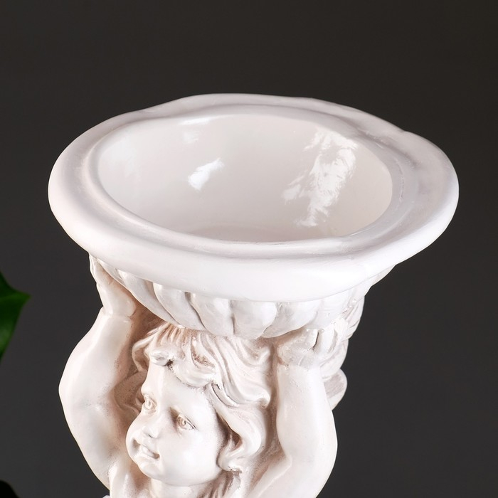 Фигурное кашпо Фигурное кашпо "Ангел с чашей" состаренный 0,6 л / 22х55х22см