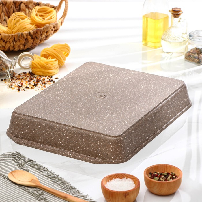 Противень «Гранит Brown», 30×40 см, h=5,5 см, антипригарное покрытие, цвет коричневый Противень «Гранит Brown», 30×40 см, h=5,5 см, антипригарное покрытие, цвет коричневый