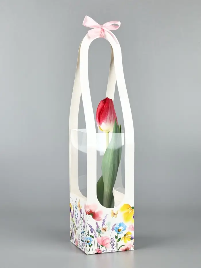 Коробка для цветов складная &laquo;Цветы&raquo;, 10&times;45&times;10 см