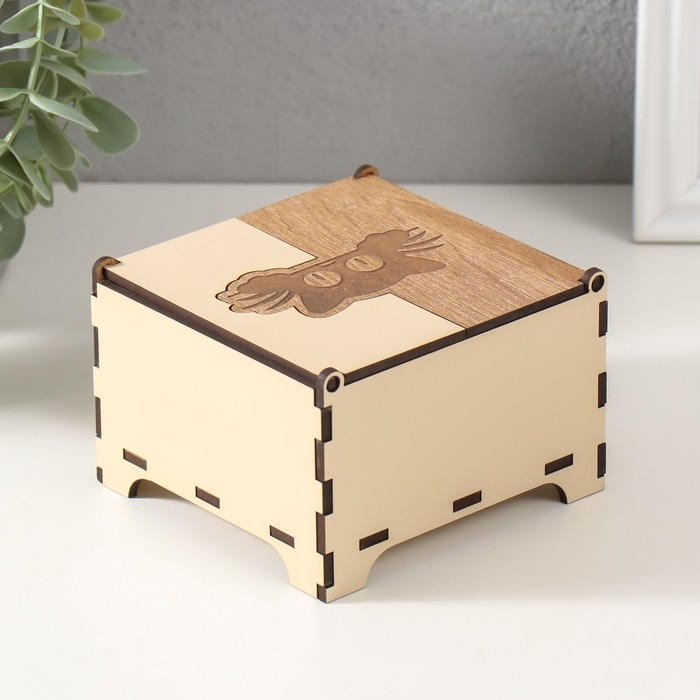 Шкатулка комбинированная  Шкатулка комбинированная "Котёнок" 10,5х10х7 см