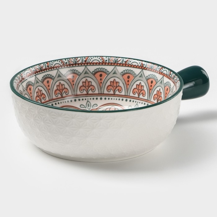 Кокотница керамическая «Цветы», 550 мл, цвет белый Кокотница керамическая «Цветы», 550 мл, цвет белый