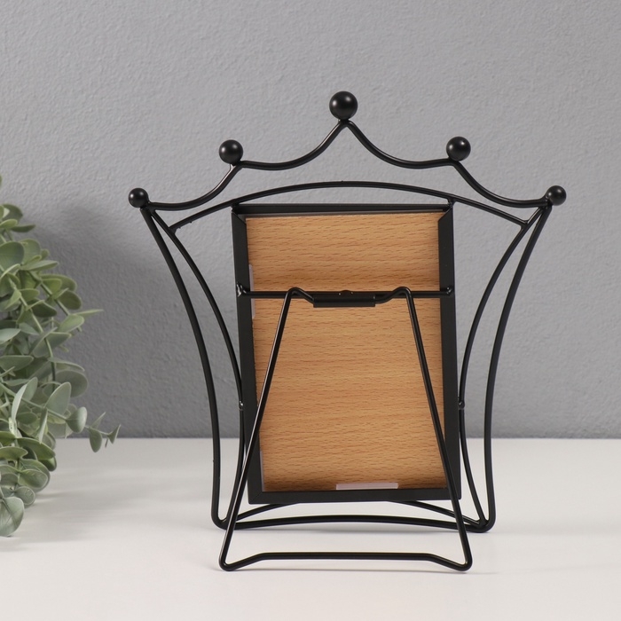 Фоторамка металл на 1 фото 10х15 см "Принцесса" черный 21х22,5 см