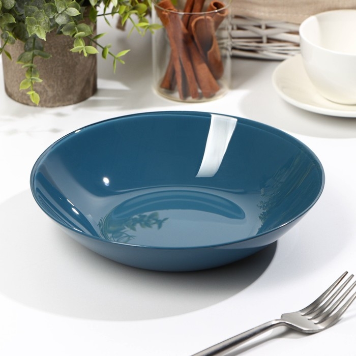 Тарелка cуповая «Дымчатый аметист», d=20.8 см, цвет синий Тарелка cуповая «Дымчатый аметист», d=20.8 см, цвет синий