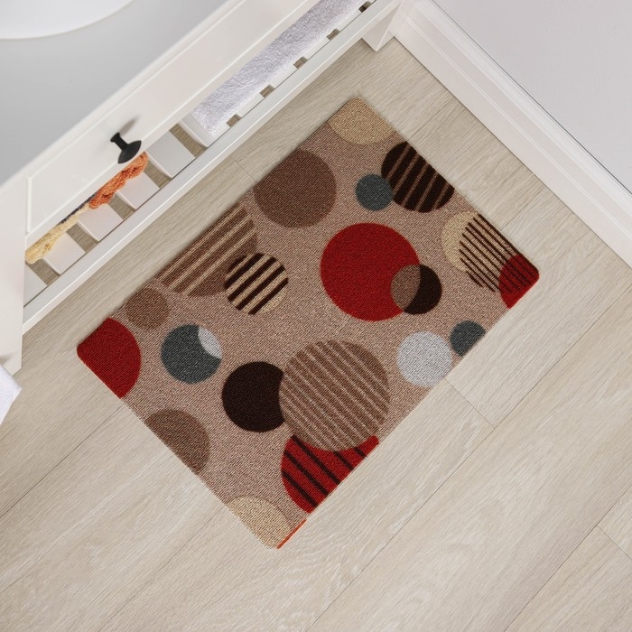 Коврик придверный влаговпитывающий Доляна, без окантовки, 37×58 см, цвет бежевый Коврик придверный влаговпитывающий Доляна, без окантовки, 37×58 см, цвет бежевый