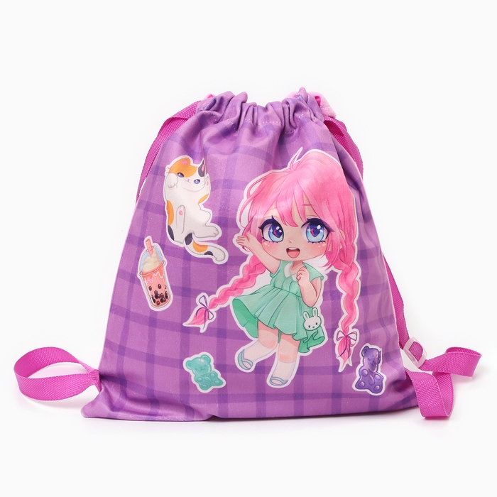 Сумка детская «Аниме», 35 × 30 см, цвет фиолетовый
