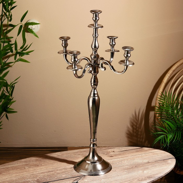 Подсвечник алюминий  Подсвечник алюминий "Сиден" на 5 свечей 21х41х80 см