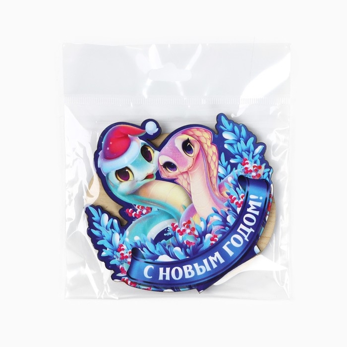 Оберег новогодний на подставке «С Новым годом», парочка, 8,9 х 7,1 см Оберег новогодний на подставке «С Новым годом», парочка, 8,9 х 7,1 см