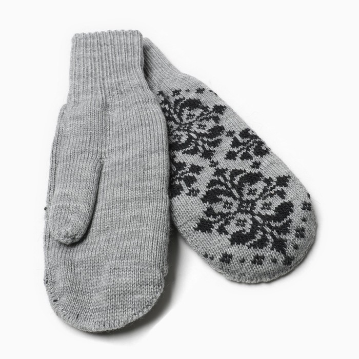 Варежки женские, цвет светло-серый, размер 18 Варежки женские, цвет светло-серый, размер 18