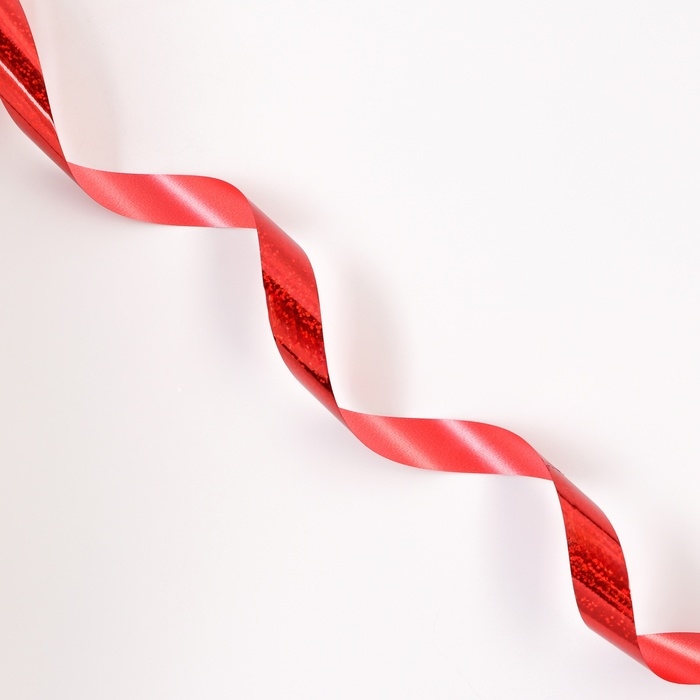 Лента голографическая для декора и подарков, красная, 2 см х 50 м Лента голографическая для декора и подарков, красная, 2 см х 50 м