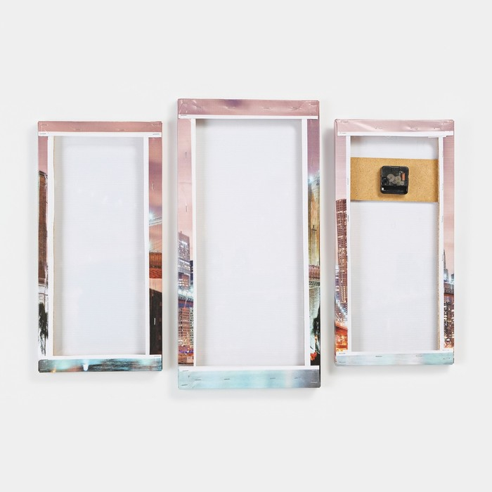 Часы-картина настенные, модульные  Часы-картина настенные, модульные "Светящийся мост", бесшумные, 60 х 80 см, триптих