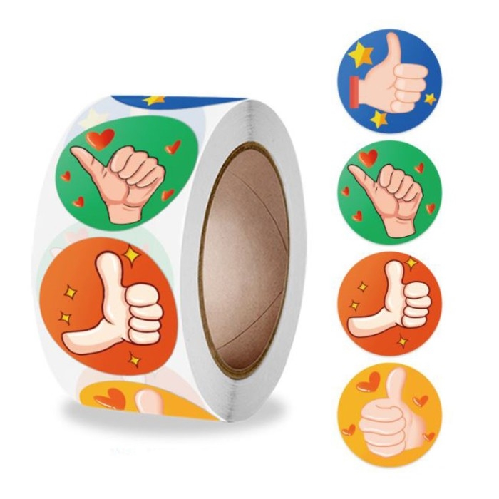 Наклейка бумага Наклейка бумага "Класс" d=2,5 см 500 шт в рулоне 3х6,5х6,5 см