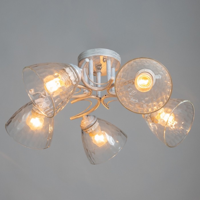 Люстра Люстра "Риана" 5х40Вт Е27 Белый, серебро 57х57х23см