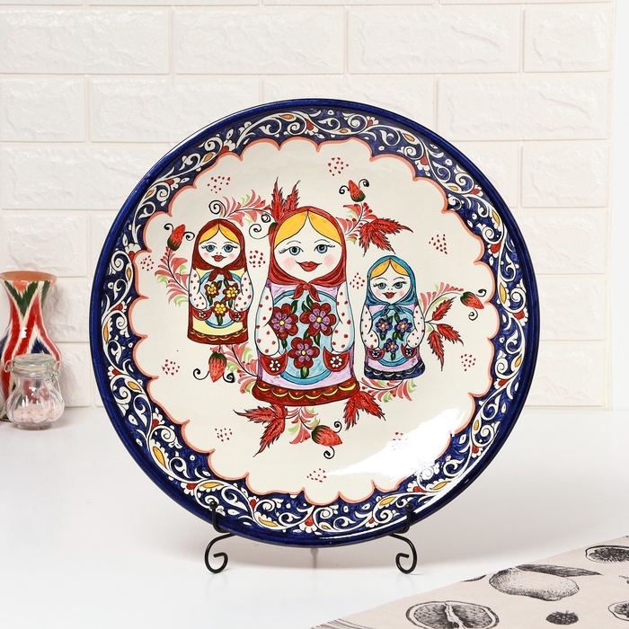 Ляган Риштанская Керамика Ляган Риштанская Керамика "Матрёшки", 42 см