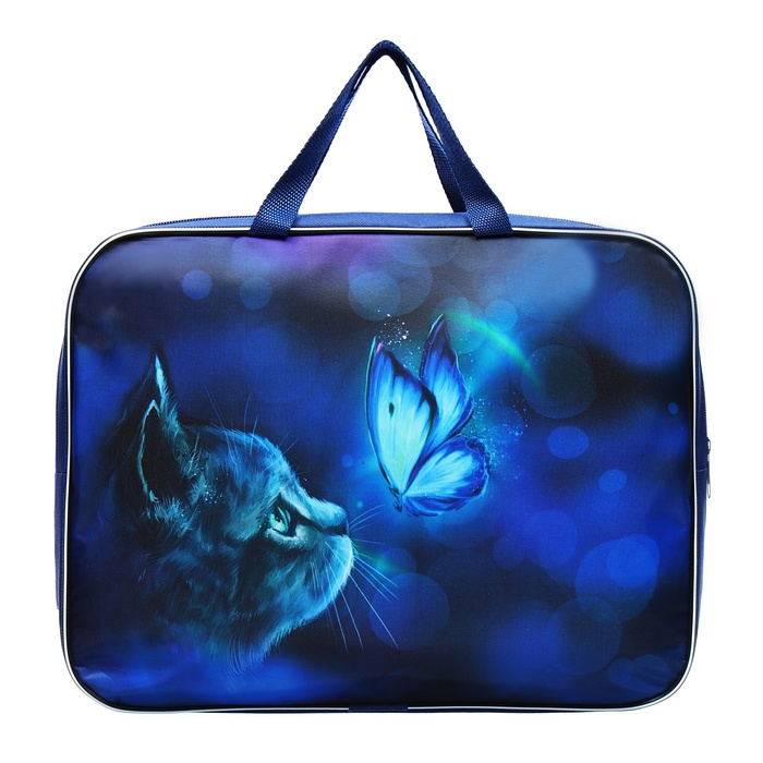 Папка с ручками текстильная А4, 350 х 270 х 70 мм, Calligrata Папка с ручками текстильная А4, 350 х 270 х 70 мм, Calligrata "Котик"