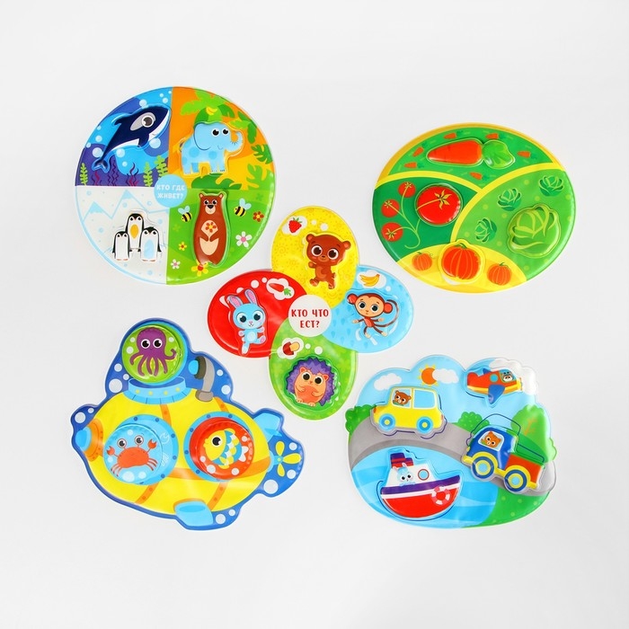 Игрушка развивающая для ванны «Соответствие», основа+ 4 стикера, виды МИКС, Крошка Я Игрушка развивающая для ванны «Соответствие», основа+ 4 стикера, виды МИКС, Крошка Я