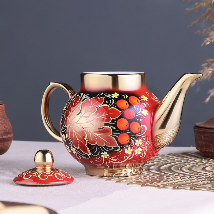 Набор «Рябина», 3 предмета, самовар 3 л, заварочный чайник 0,7 л, поднос Набор «Рябина», 3 предмета, самовар 3 л, заварочный чайник 0,7 л, поднос