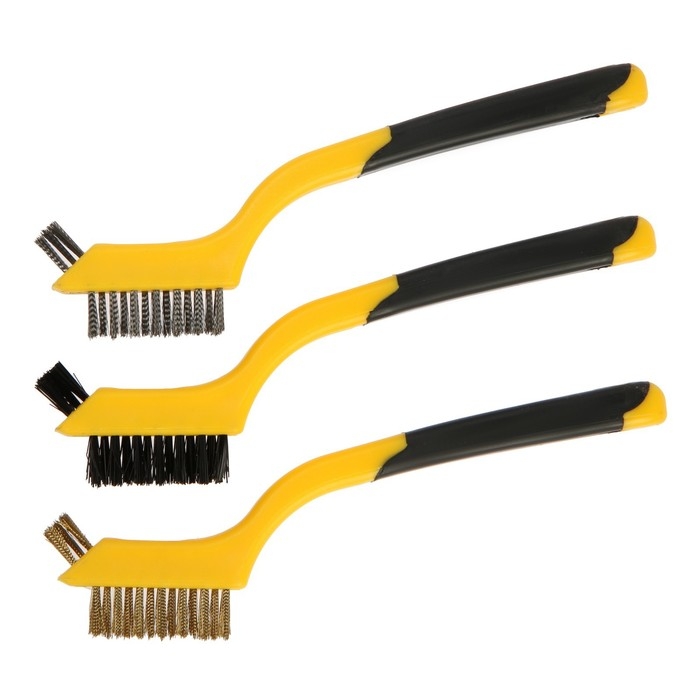 Набор щеток металлических ручных ТУНДРА, двухкомпонентные рукоятки, малые, 3 шт. Набор щеток металлических ручных ТУНДРА, двухкомпонентные рукоятки, малые, 3 шт.