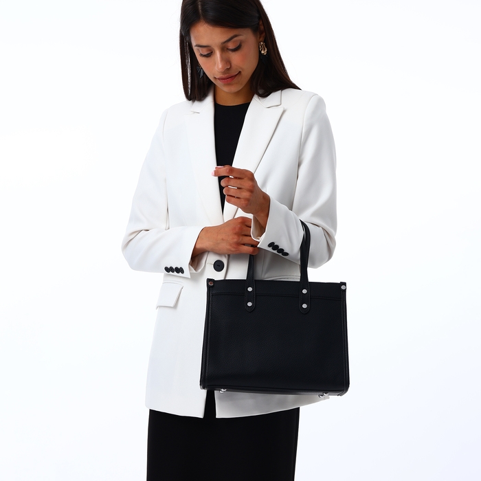 Сумка женская на молнии, TEXTURA, средний размер, цвет чёрный Сумка женская на молнии, TEXTURA, средний размер, цвет чёрный