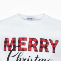 Футболка мужская KAFTAN "Merry Christmas" р.48, белый