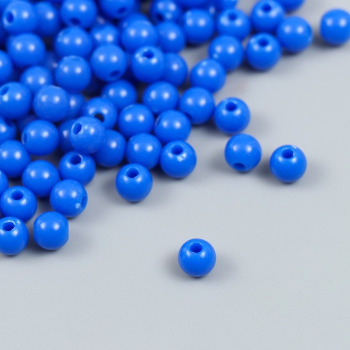 Бусины пластик Бусины пластик "Ультрамарин" глянец набор 25 гр d=0,6 см