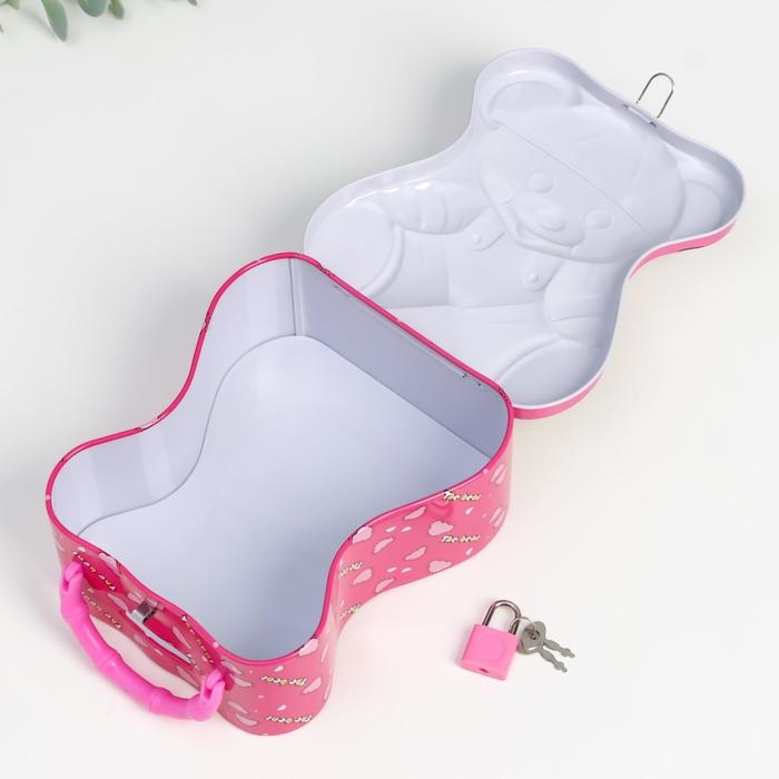 Копилка металл Копилка металл "Нарядный мышонок" МИКС 14,5х7,2х17,1 см