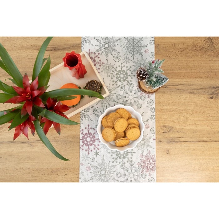 Дорожка новогодняя на стол Доляна «Новый год», сервировочная, 180×30 см Дорожка новогодняя на стол Доляна «Новый год», сервировочная, 180×30 см