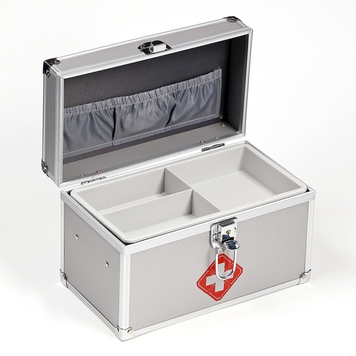 Аптечка для хранения лекарств, металлическая, 24 х 13 х 3.5 см Аптечка для хранения лекарств, металлическая, 24 х 13 х 3.5 см