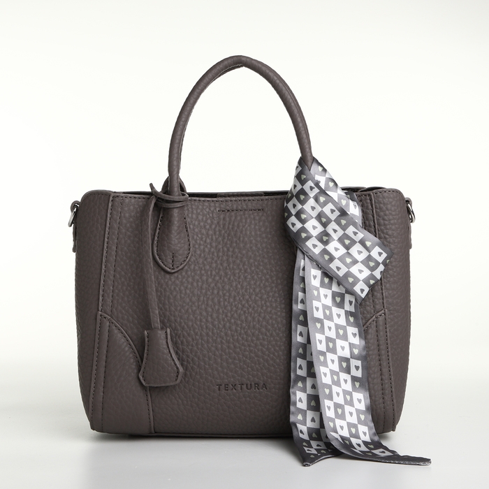 Сумка женская на молнии, TEXTURA, маленький размер, цвет серый Сумка женская на молнии, TEXTURA, маленький размер, цвет серый