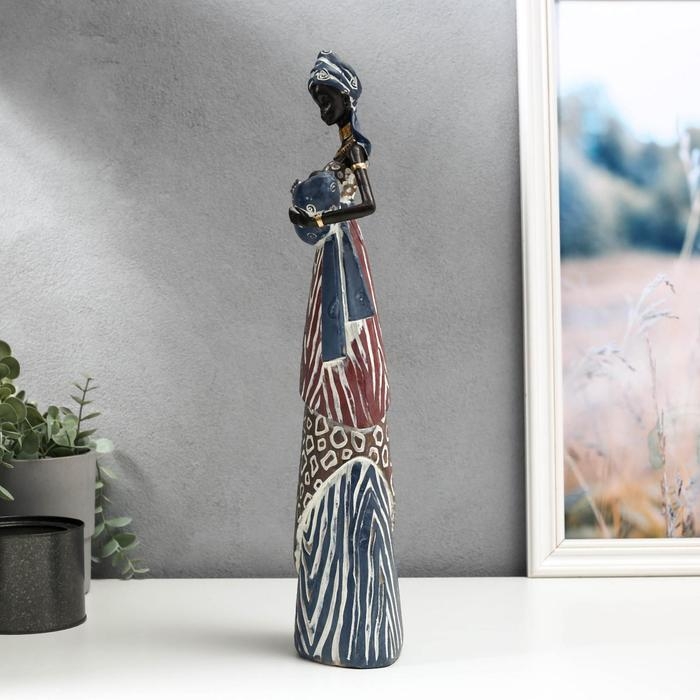 Сувенир полистоун  Сувенир полистоун "Африканка с младенцом в наряде под зебру" 43,5х8х11,5 см