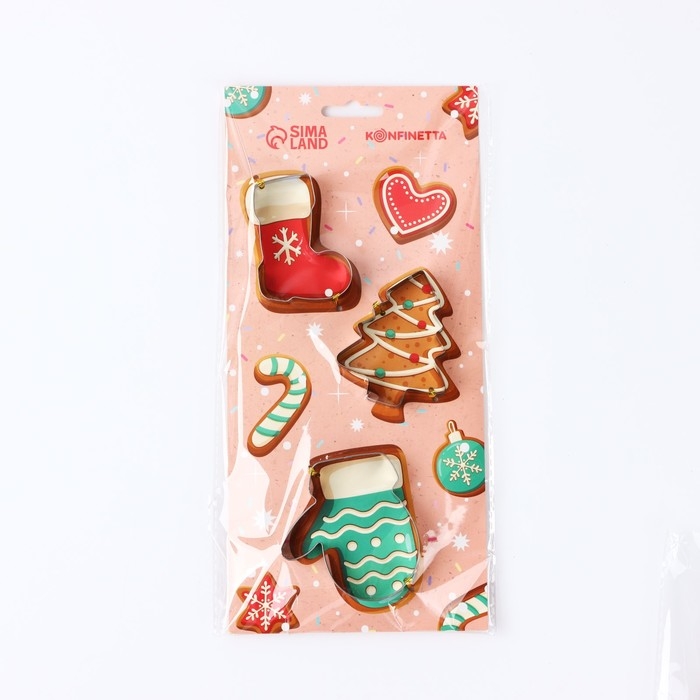 Новый год. Набор форм для печенья «Сладкого Нового года», 3 шт Новый год. Набор форм для печенья «Сладкого Нового года», 3 шт