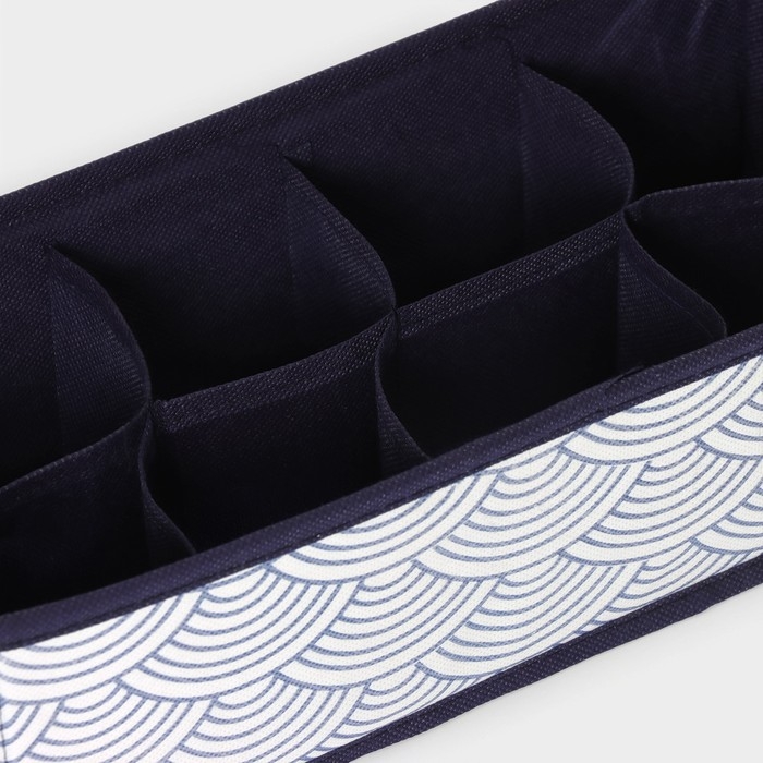 Органайзер для хранения белья Доляна «Волна», 8 ячеек, 28×14×10 см, цвет синий Органайзер для хранения белья Доляна «Волна», 8 ячеек, 28×14×10 см, цвет синий