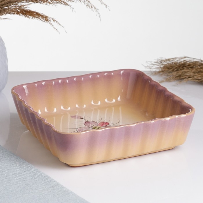 Емкость для запекания Емкость для запекания "Волна квадратная" 1,5л / 6,5х23х23см, нежность