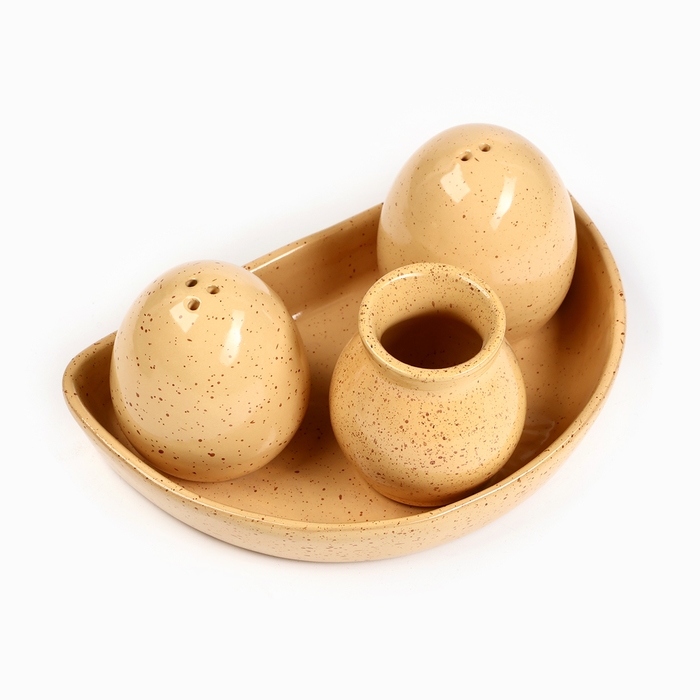 Набор для специй Набор для специй "Премиум Трио" солонка+перечница+подставка для зубочисток, каракум