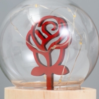 Ночник «Шар-роза» LED 3хAG10 шар 8см 6,5х6,5х11,5см