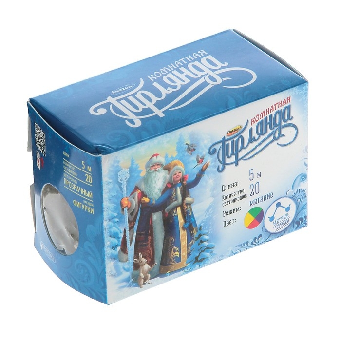 Гирлянда «Нить» 5 м с насадками «Звёзды», IP20, прозрачная нить, 20 LED, свечение мульти (RG/RB), мигание, 220 В Гирлянда «Нить» 5 м с насадками «Звёзды», IP20, прозрачная нить, 20 LED, свечение мульти (RG/RB), мигание, 220 В