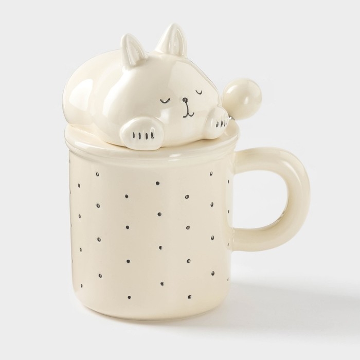 Кружка керамическая «Милый кот», 400 мл, 13,3×9,5×16 см Кружка керамическая «Милый кот», 400 мл, 13,3×9,5×16 см