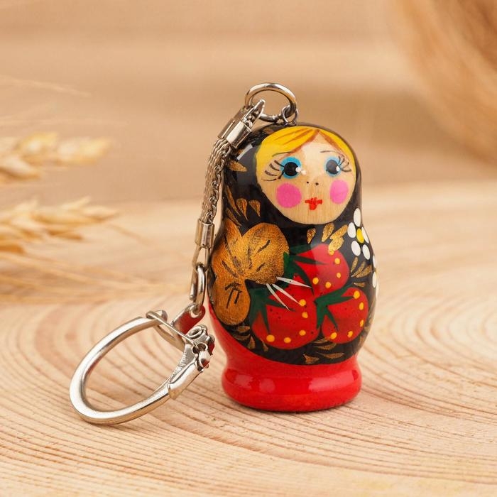 Брелок  Брелок "Матрёшка", 4,5х2,5 см, ручная роспись, микс