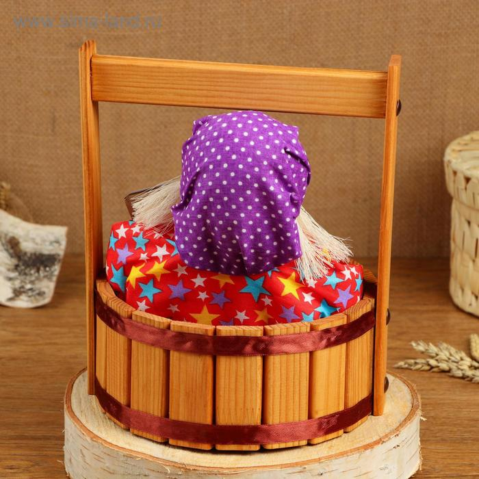 Оберег - домовой Оберег - домовой "Семен в бочке", h = 23 см, d = 19, микс