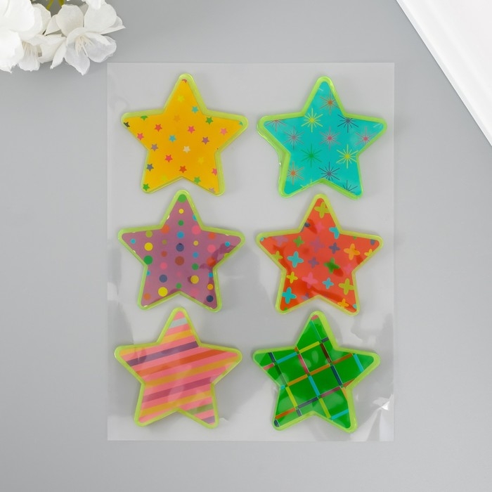 Наклейка силикон на стекло фосфорная Наклейка силикон на стекло фосфорная "Звёзды" 20х16 см