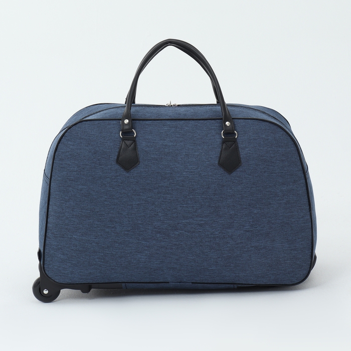 Сумка дорожная на колёсах, наружный карман, цвет синий Сумка дорожная на колёсах, наружный карман, цвет синий
