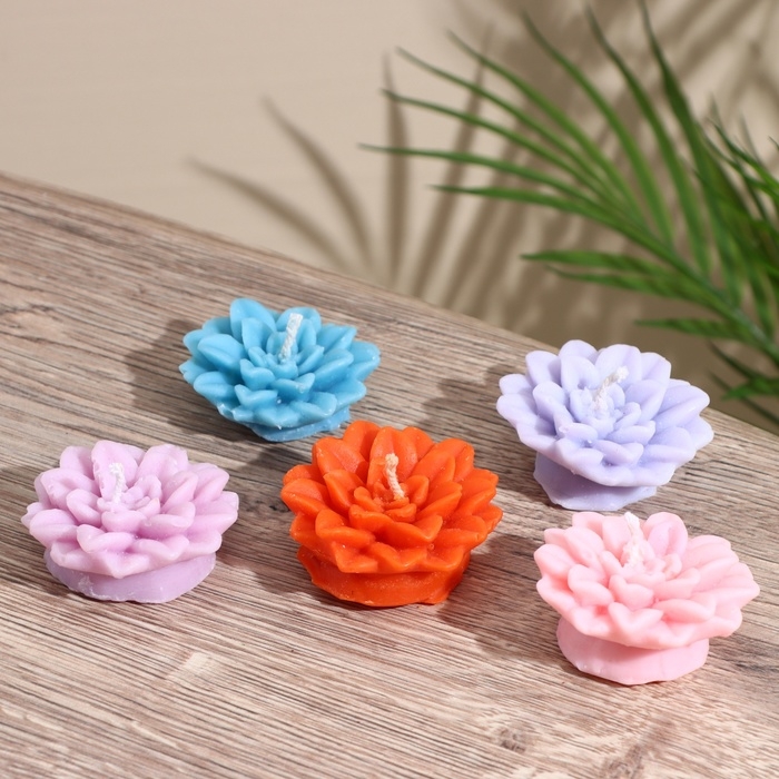 Свеча  Свеча "Цветок" 5х5х2 см, соевый воск, микс