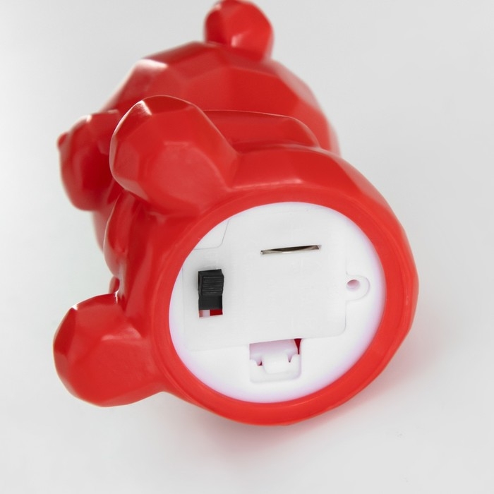 Ночник "Медвежонок с сердцем" 2Вт LED LR44 красный 4х5х7см