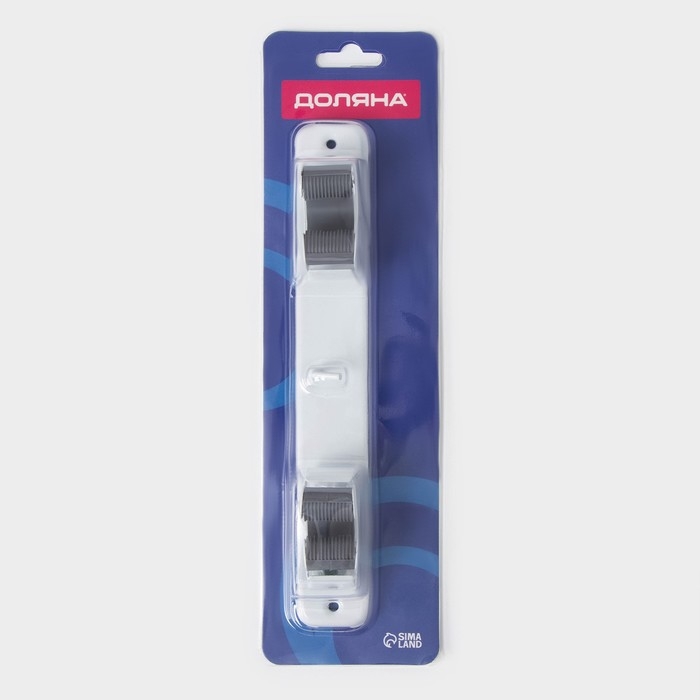 Держатель для швабр Доляна, 3 отделения, с крючком 22×2,5×5 см, цвет белый Держатель для швабр Доляна, 3 отделения, с крючком 22×2,5×5 см, цвет белый