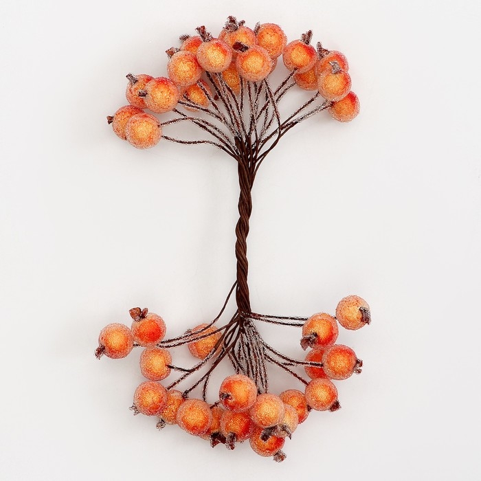 Новый год! Декоративные ягодки, оранжевые, 7 × 6 × 7 см, 40 ягод Новый год! Декоративные ягодки, оранжевые, 7 × 6 × 7 см, 40 ягод