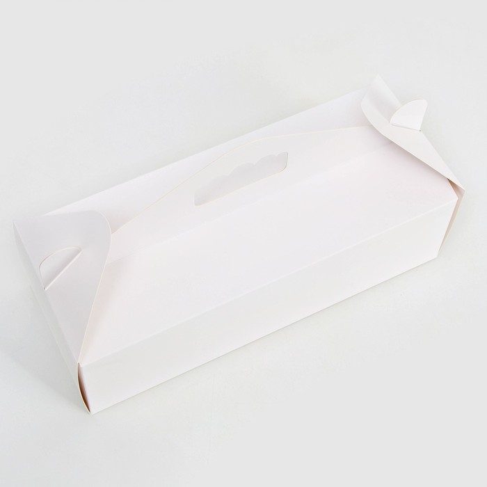 Кондитерская упаковка Кондитерская упаковка "Рулет", белая, 30 х 12 х 9 см