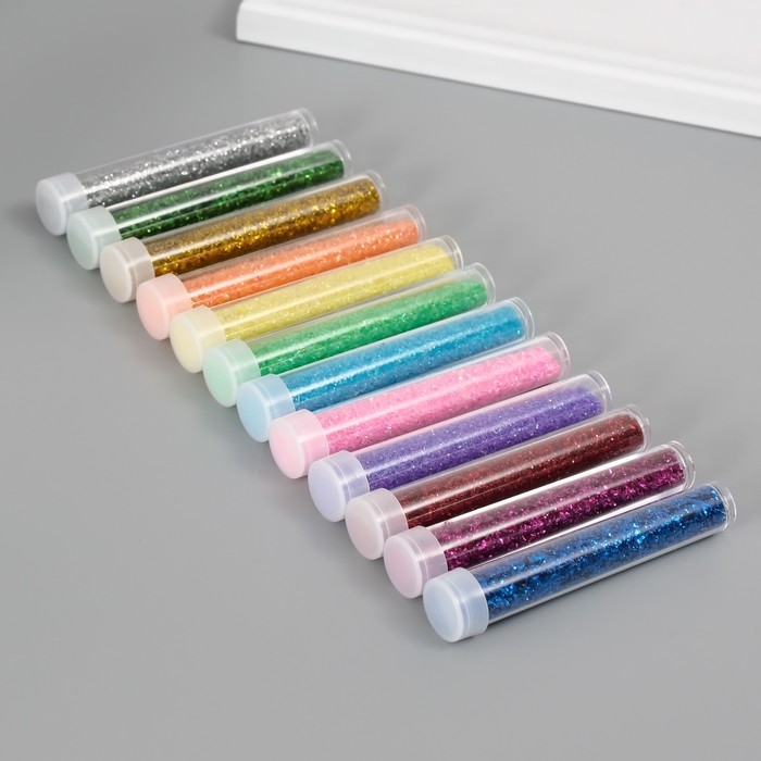 Глиттер для творчества Глиттер для творчества "Перламутр" набор 12 шт 1,4х9х36 см